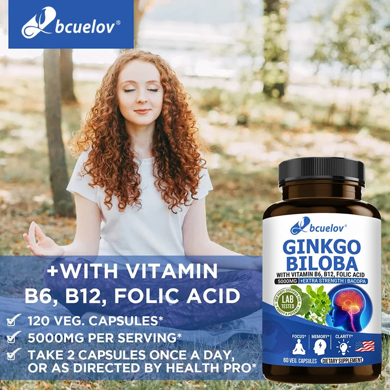 Advanced Nootropic Brain Booster Supplement  Improves Memory,Enhances Focus,Boosts Nerve Energy & IQ Health Vitamins B12, B6