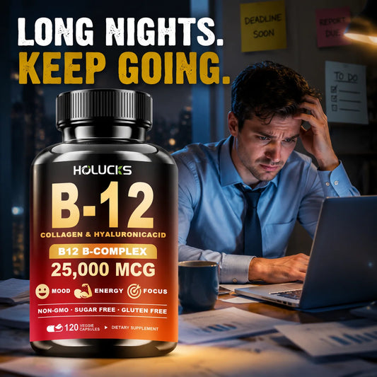 High Potency B12 Supplement, with Hydrolyzed Keratin & MSM, for Nervous System Health, Fatigue Relief, Immune, Focus, Vitality