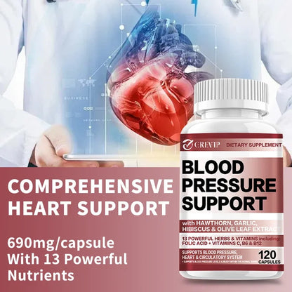 Blood Pressure Supplement - Supports Balanced Blood Pressure Levels and Promotes Heart and Brain Health