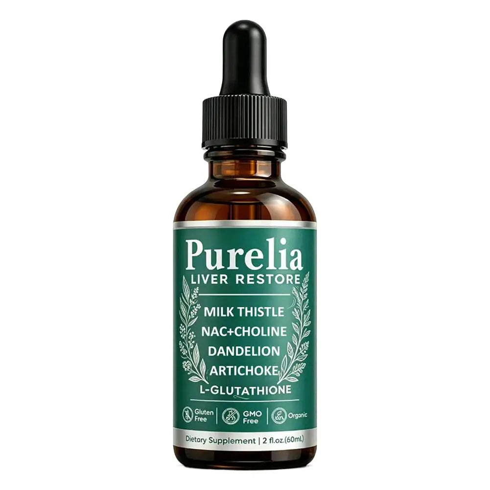 Herbal Supplement Drops 60ml Milk Thistle Glutathione NAC Choline Artichoke Dandelion Liquid Formula for Adult Everyday Wellness