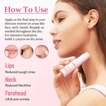 Korean Pink Hydrating Stick PDRN Collagen Stick Bounce Multi Balm Moisturizing Wrinkle Multi-functional Stick Skin Care Makeup