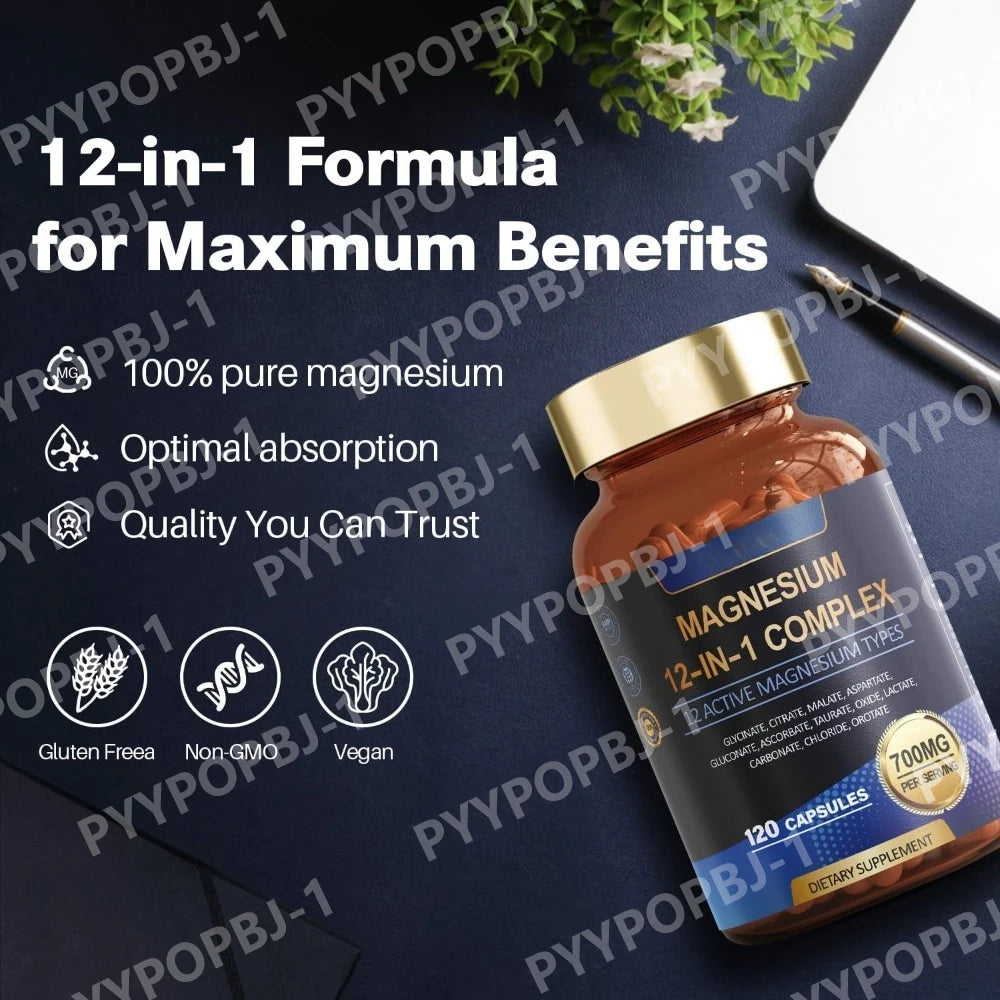 Garmtar 12-in-1 Magnesium Complex 700mg Max Bioavailability - Garmtar Pure Supplements