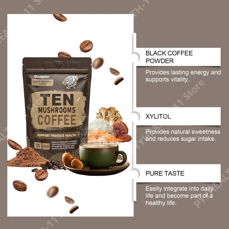 Garmtar 10-Mushroom Superfood Powder + Arabica Coffee - Garmtar Pure Supplements