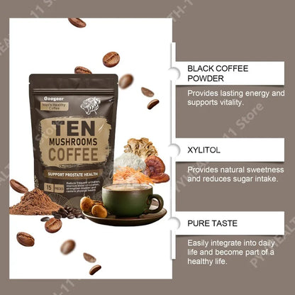 Garmtar 10-Mushroom Superfood Powder + Arabica Coffee - Garmtar Pure Supplements