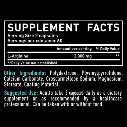 Pro-Endurance L-Arginine Complex – Vascular Blood Flow, Muscle Strength & Exercise Energy