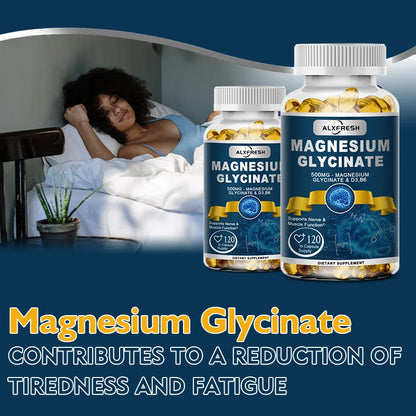 Ultra Pure Magnesium Glycinate 500mg with Zinc, Vitamin D3 & B6 – Muscle Relaxation, Nervous System Support, Deep Sleep & Fatigue Relief