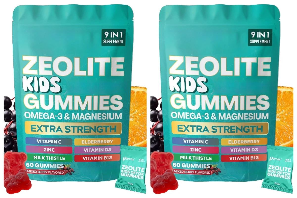 Kids Multivitamin Gummies with Omega 3 Magnesium Zinc Vitamin C D3 B12 Mixed Berry Flavor Daily Wellness Supplement 60 Gummies
