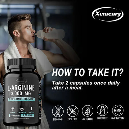 L-Arginine 3000mg Men's Vitality Complex – Peak Blood Flow, Intimate Stamina & Reproductive Health