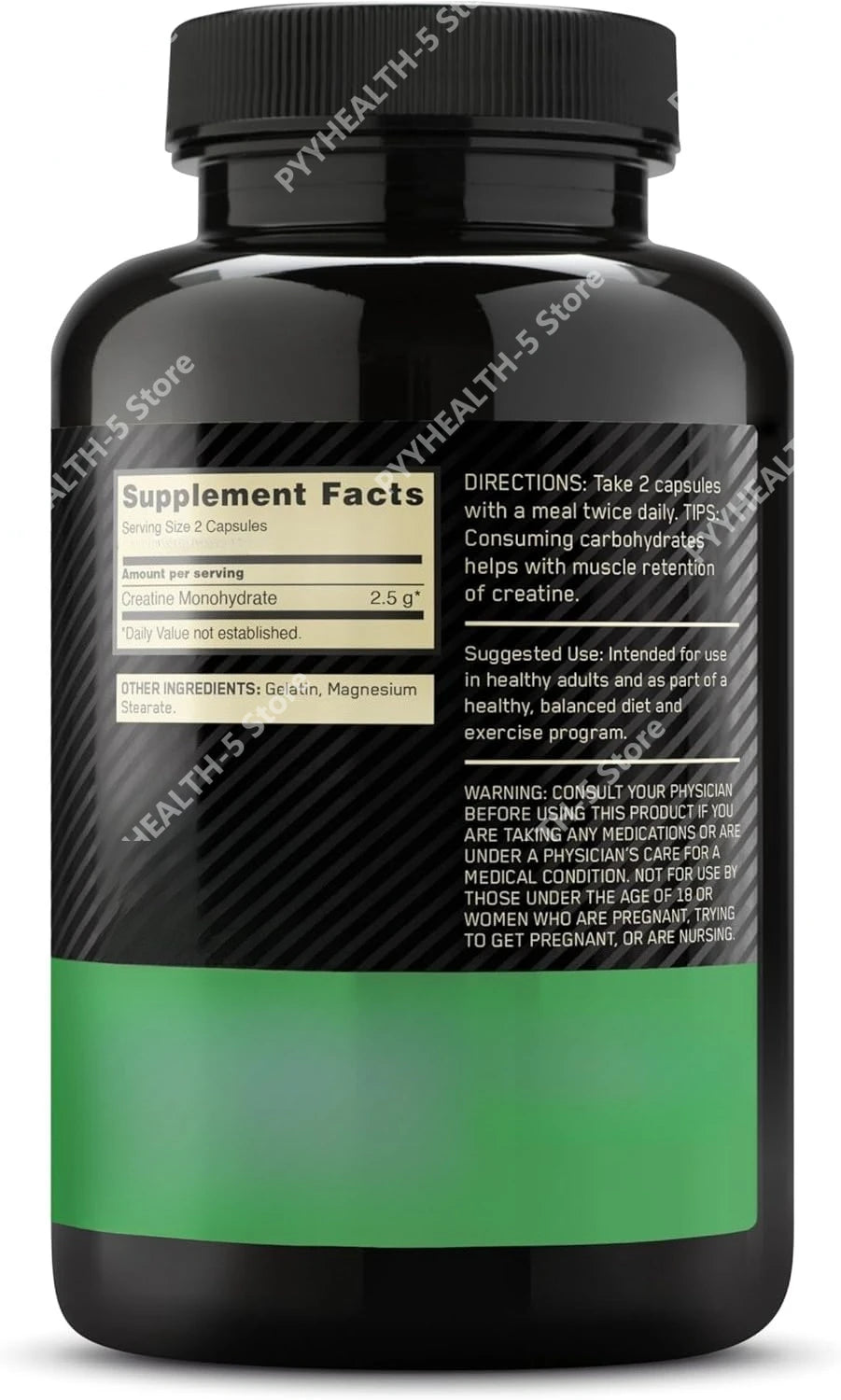 Pure Micronized Creatine Monohydrate (60 Veggie Capsules) – Muscle Strength, Power Output, Pre/Post-Workout Recovery (Non-GMO & Gluten-Free)