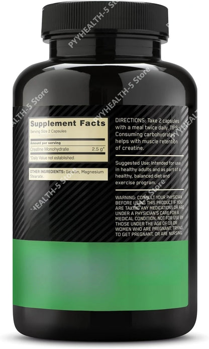 Pure Micronized Creatine Monohydrate (60 Veggie Capsules) – Muscle Strength, Power Output, Pre/Post-Workout Recovery (Non-GMO & Gluten-Free)