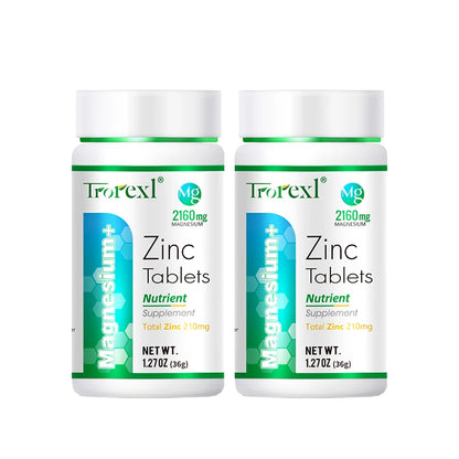 Magnesium and Zinc Tablets (High Absorption) – Muscle Cramp Relief, Daily Energy & Immune Defense (60 Count)