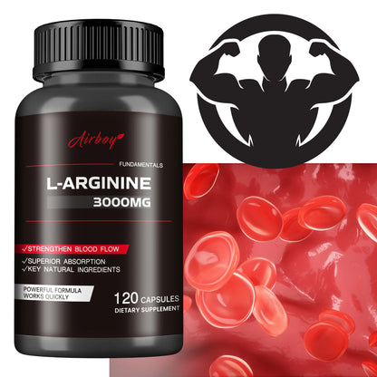 L-Arginine Athletic Strength & Circulation Capsules – Muscle Power, Blood Flow & All-Day Energy