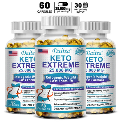 Advanced Ultra-Potency Keto Complex 25,000mg – Weight Management, Clean Energy & Metabolism (120 Capsules)