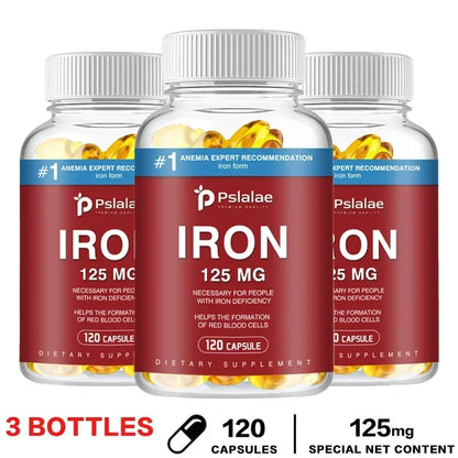 Iron Supplement 125mg - Maximize Absorption, Support Cellular Energy, and Promote Normal Red Blood Cell Production