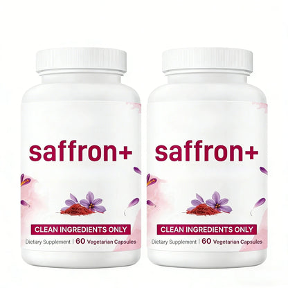 Saffron Extract 88.5mg Capsules, 60 Count Vegetarian Daily Wellness Supplement with Vitamin C Magnesium Turmeric L-Theanine