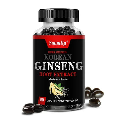 Strong Korean Ginseng 120 Vegetarian Capsules Energy Stamina | Premium Care