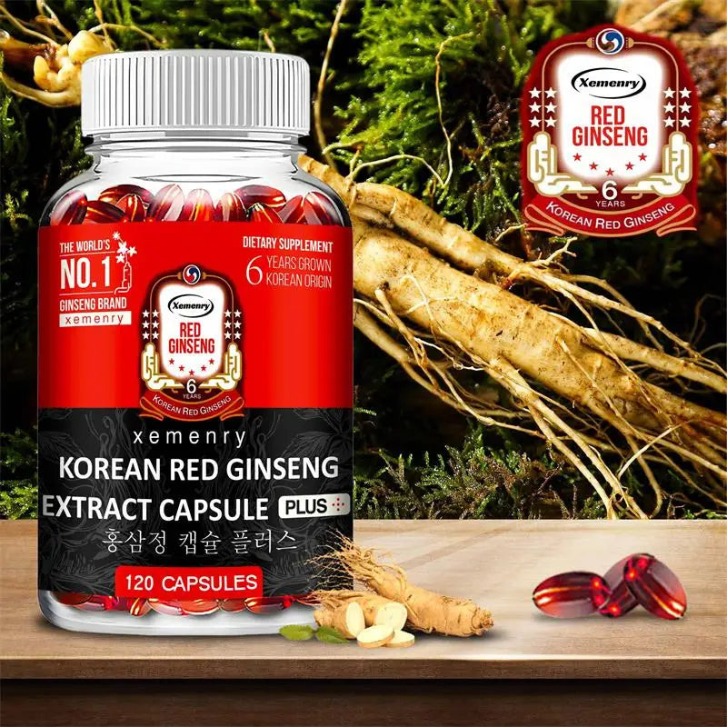 Korean Red Ginseng Supplement - Supports Overall Health, Boosts Energy Production, Relieves Stress, and Strengthens ImmunitySupp