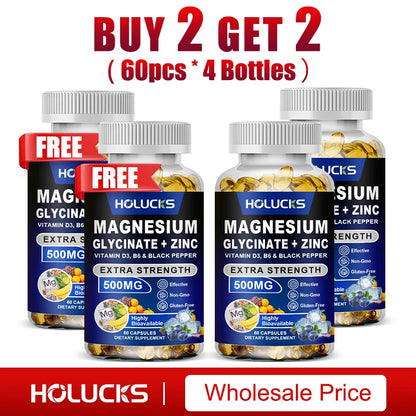 Pure Magnesium Glycinate & Zinc Complex – Restful Sleep, Muscle Recovery & Immune Defense