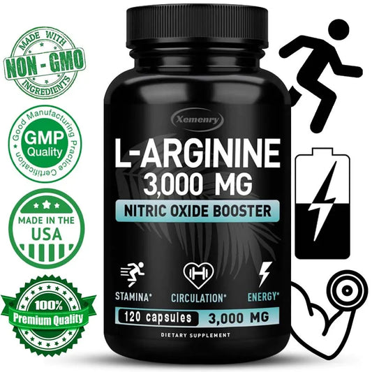 L-Arginine 3000mg Nitric Oxide Booster – Peak Athletic Performance, Endurance & Muscle Growth