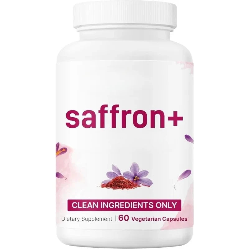 Saffron Extract 88.5mg Capsules, 60 Count Vegetarian Daily Wellness Supplement with Vitamin C Magnesium Turmeric L-Theanine