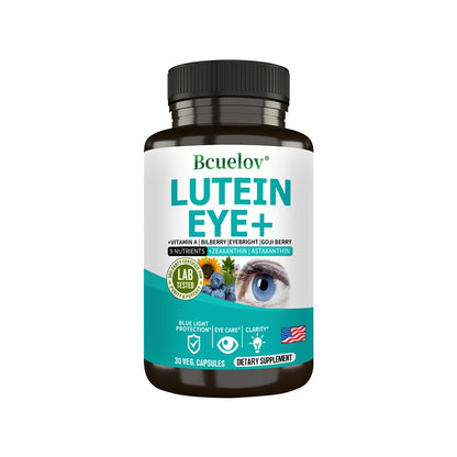 Lutein Supplement Containing Vitamin A, Zeaxanthin, Astaxanthin, and Bilberry Extract To Support Vision Health and Eye Health