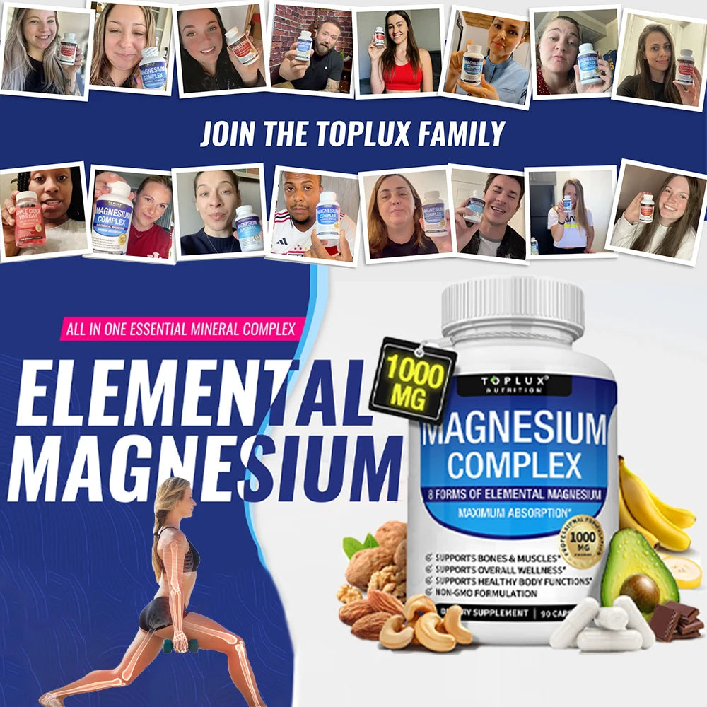 Garmtar Magnesium Complex 1000mg (8-in-1 Elemental Blend) - Garmtar Pure Supplements
