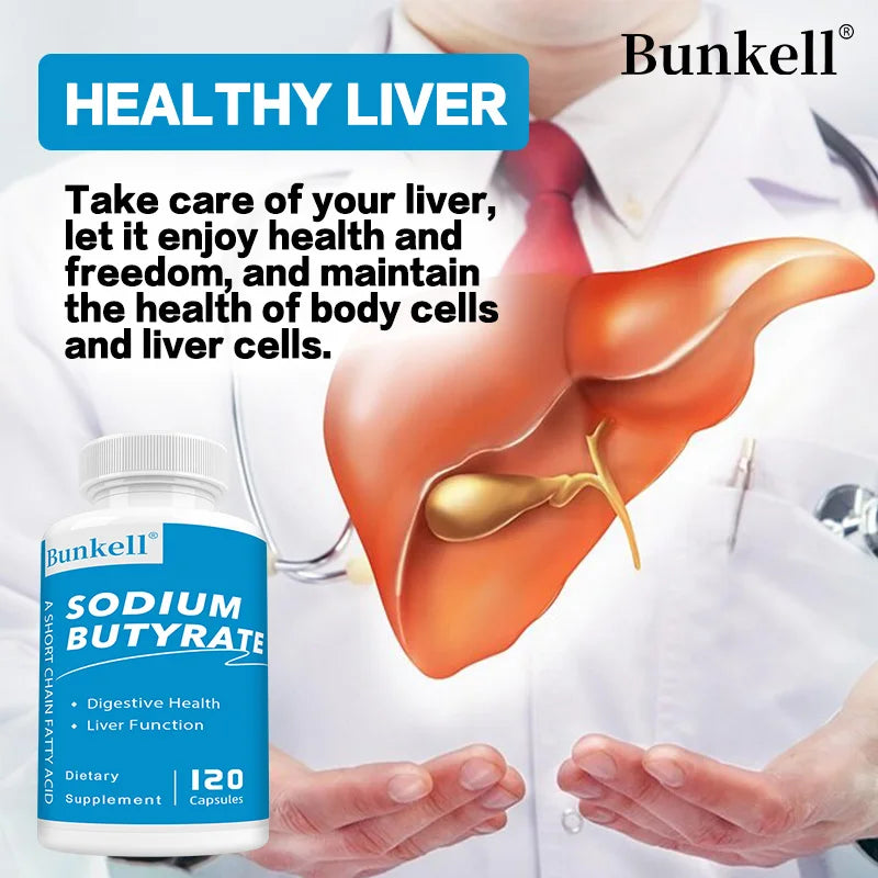 Sodium Butyrate Gut Health Supplement, Postbiotic for Gut, Stomach & Digestive, Gut Wellness, 120 Vegan Capsules