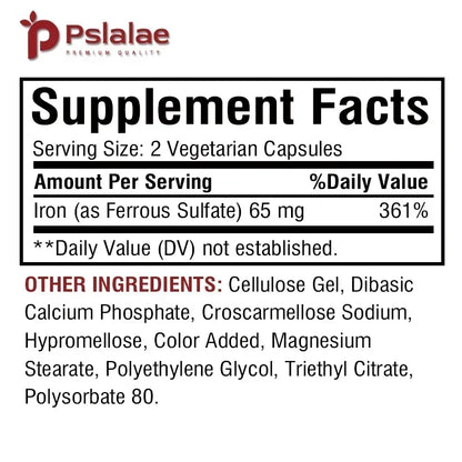 Iron Supplement 125mg - Maximize Absorption, Support Cellular Energy, and Promote Normal Red Blood Cell Production