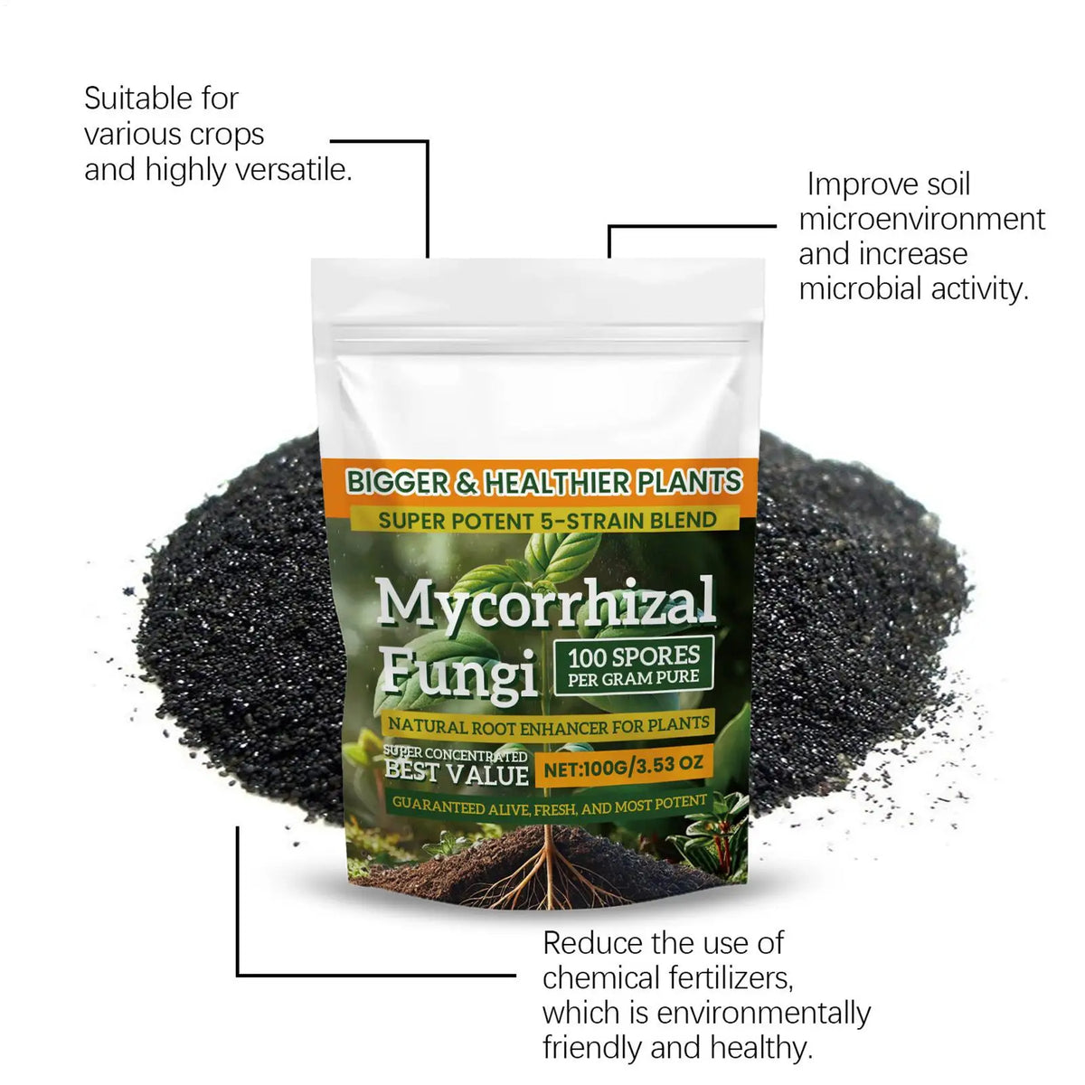 Plant Growth Enhancer Powder 100g Plant Growth Nutrient Fertilizer Multi-Purpose Rooting Supplement for Soil Culture Mixed