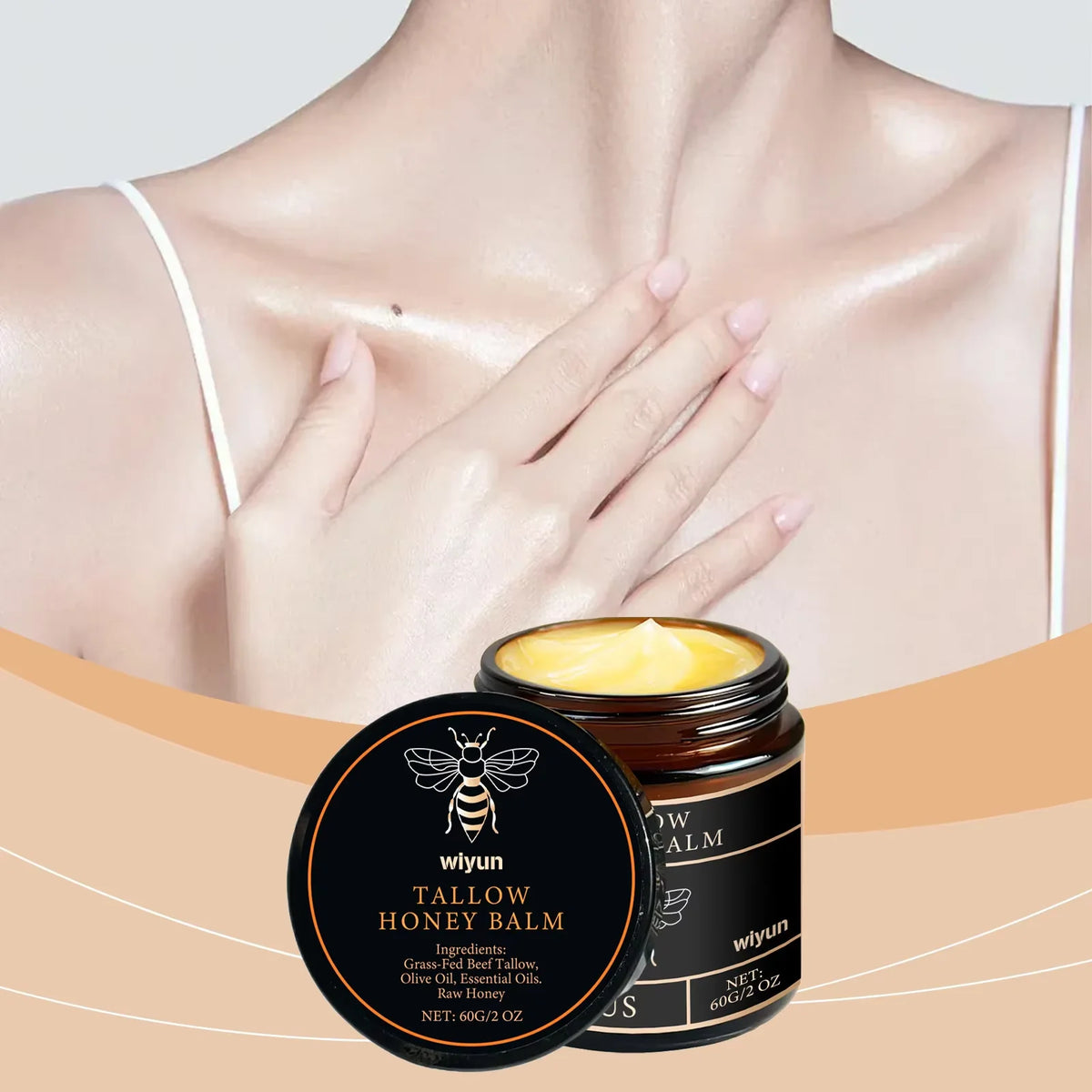 Tallow Honey Balm Glowing Hydrating Skin Enhacne Elasticity | Premium Care