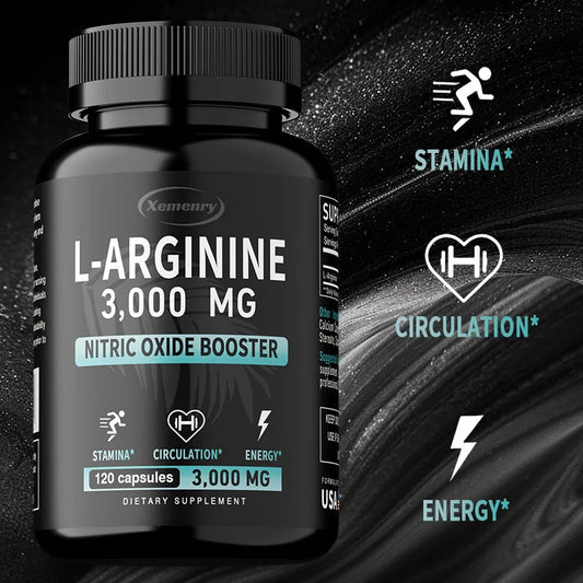 Extra Strength L-Arginine 3000mg – Maximum Nitric Oxide Booster for Vascularity, Muscle Growth & Endurance