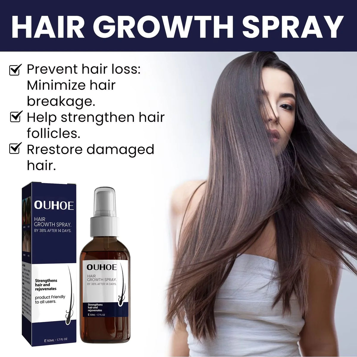 Hair Growth Spray Nourishing Moisturizing Thicker Longer Repair | Premium Care