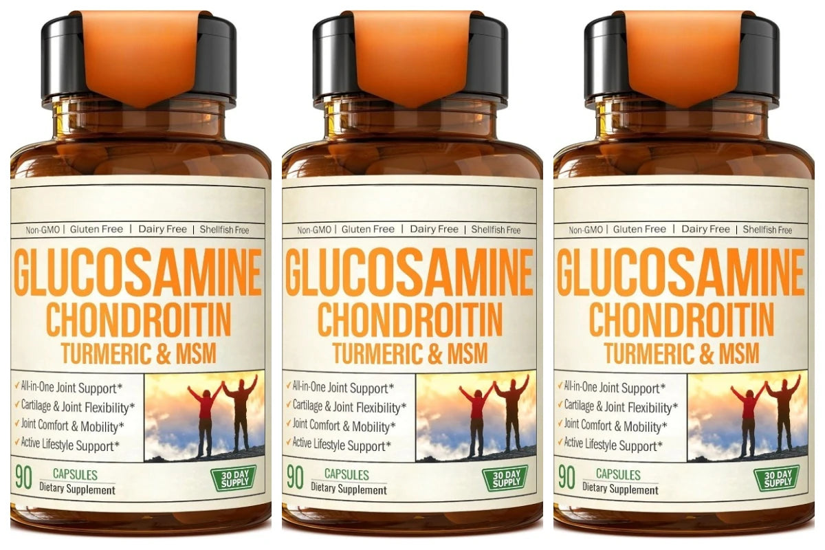 Glucosamine Chondroitin MSM Supplement Capsules with Turmeric Daily Joint Care Support Formula 90 Pieces