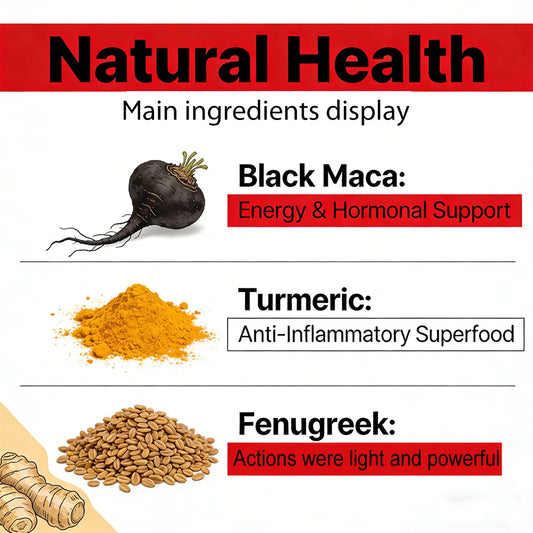 Organic Fenugreek Extract Capsules with Black Maca & Turmeric – Natural Energy, Endurance & Vitality