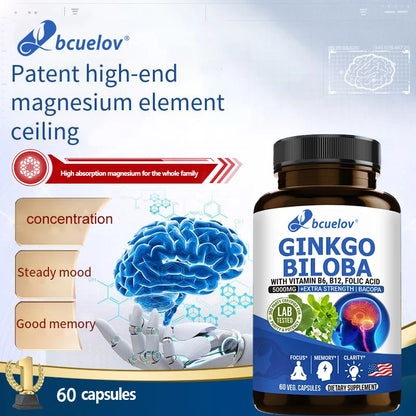 Advanced Nootropic Brain Booster Supplement  Improves Memory,Enhances Focus,Boosts Nerve Energy & IQ Health Vitamins B12, B6