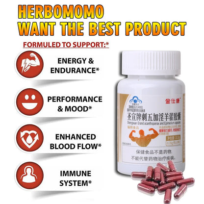 Enhance Endurance Supplement for Men -Supports Strength Muscle Energy and Increase Male Size Maca Natural Epimedium capsules
