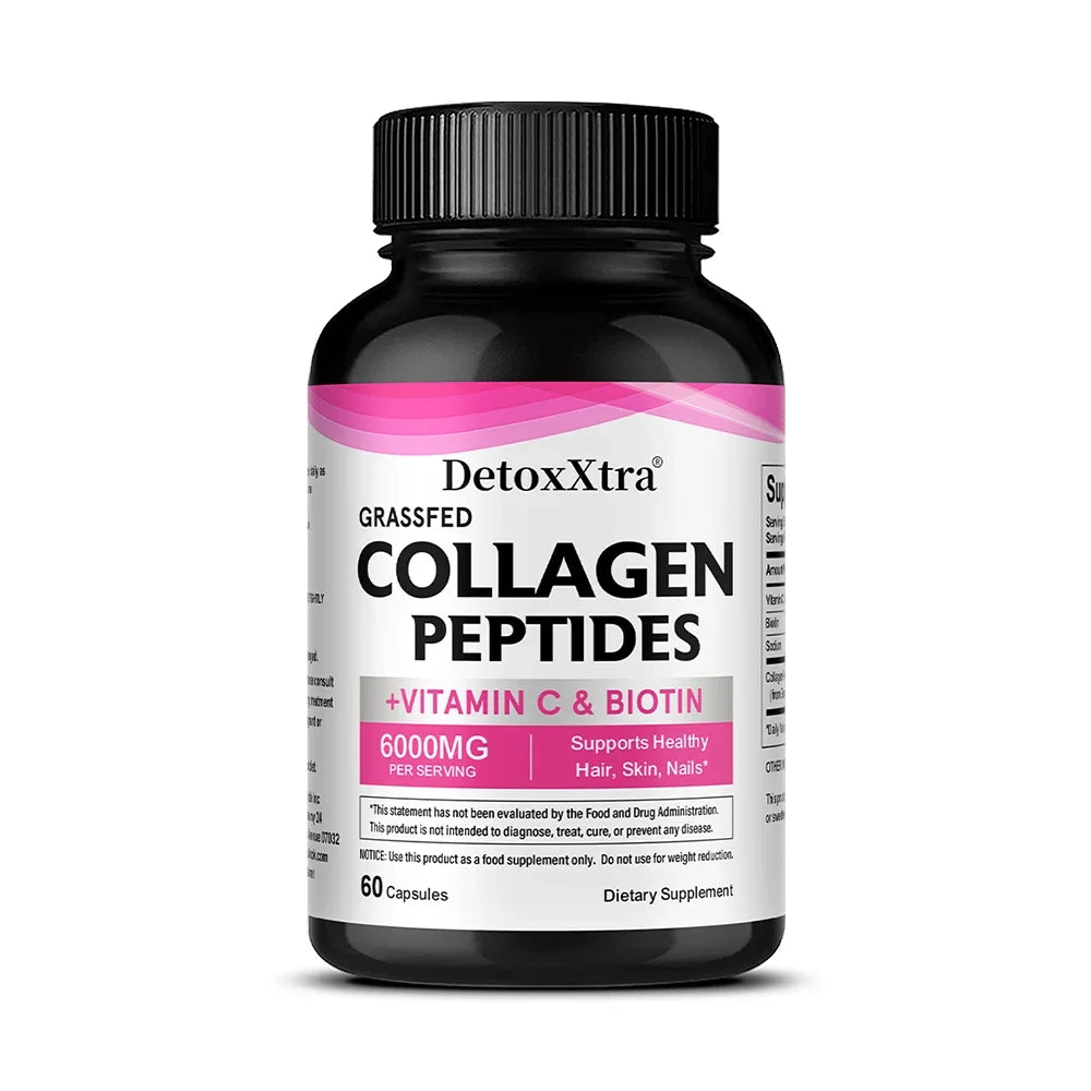 Collagen Supplement with Vitamin C & Biotin – Supports Hair, Skin, Nails, Joints, Bone & Anti-Aging, Skin Whitening Antioxidants