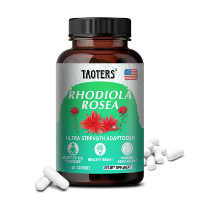 100% Natural Plant Rhodiola Rosea Capsule Supplement - Super Adaptogen Helps Relieve Stress, Healthy Brain & Mood Regulation