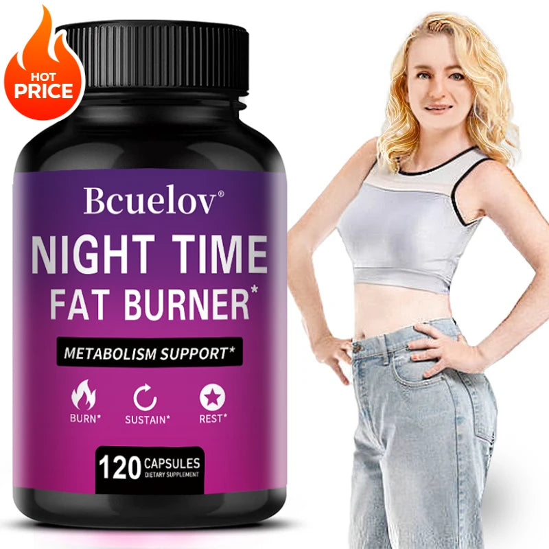 NightBurn PM Thermogenic Fat Burner & Sleep Complex – Non-Stimulant Metabolism Booster, Cortisol Balance & Overnight Weight Management