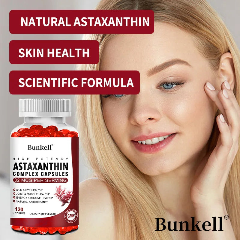 Astaxanthin 32 Mcg Supplement with EPA, DHA, Krill Oil, Supports Healthy Vision, Gut Health and Circulation, Strong Antioxidant