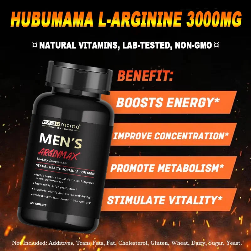 Men's L-Arginine Performance Matrix (60 Tablets) – Male Vitality, Muscular Strength & Endurance