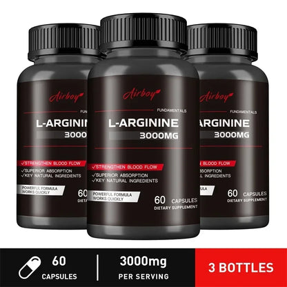 Pure L-Arginine Nitric Oxide Booster – Muscle Pumps, Circulation, Strength & Energy
