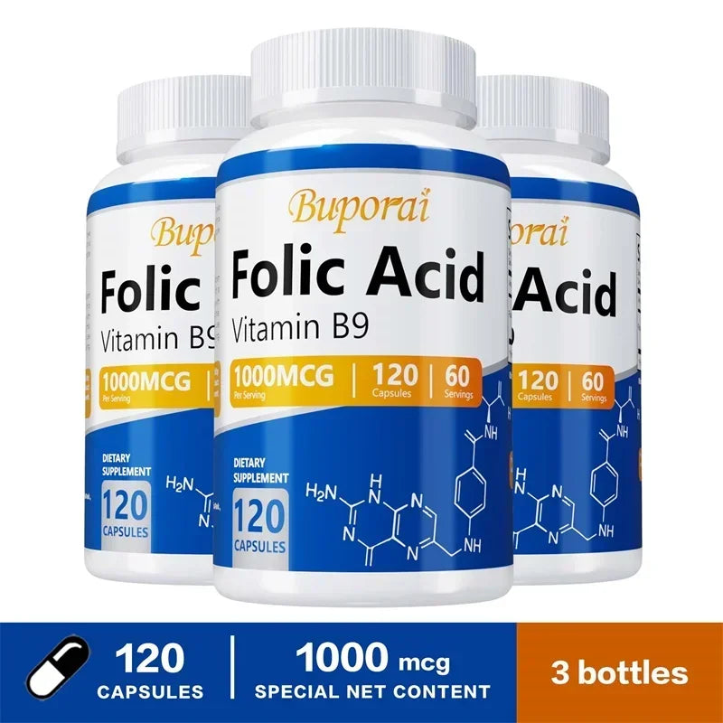 Folic Acid Capsules – Cardiovascular Care, Nerve Function & Complete Prenatal Health Support