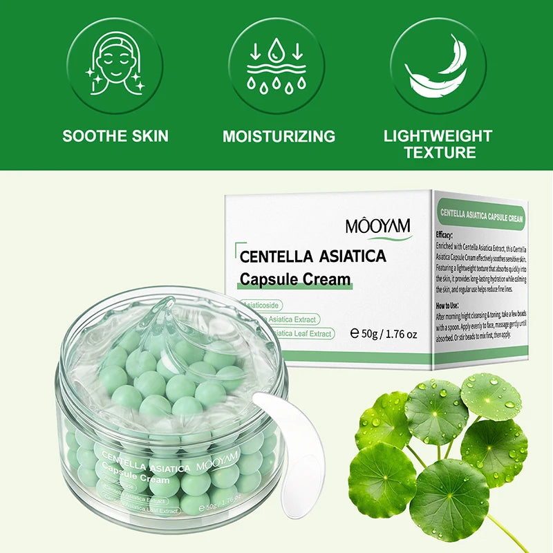 Korean Salmon DNA Capsule Face Cream, Centella Astaxanthin Grape Seed Moisturizer, Firming Soothing Skin Barrier Care Skincare