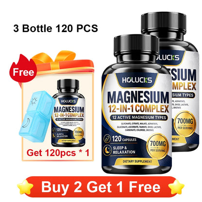 MagnaVital 7-in-1 Pure Magnesium Glycinate Complex – Muscle Recovery, Deep Sleep, Nerve Calming, Heart & Cognitive Memory Vitality