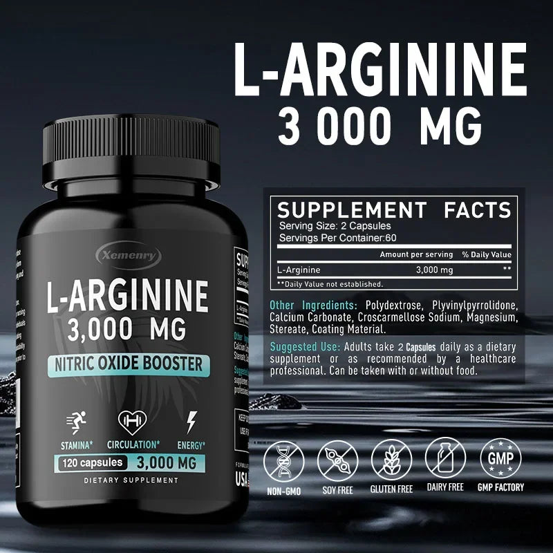 L-Arginine 3000mg Men's Vitality Complex – Peak Blood Flow, Intimate Stamina & Reproductive Health