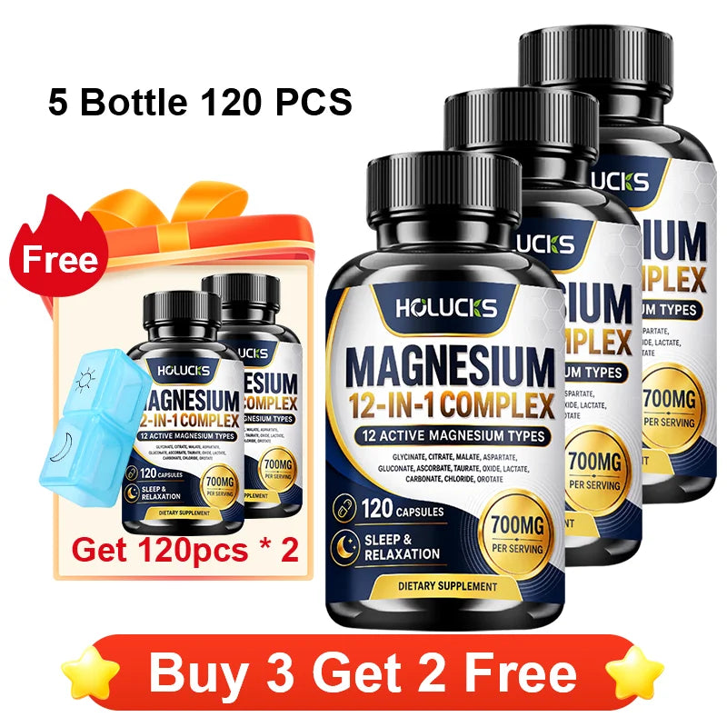 MagnaVital 7-in-1 Pure Magnesium Glycinate Complex – Muscle Recovery, Deep Sleep, Nerve Calming, Heart & Cognitive Memory Vitality