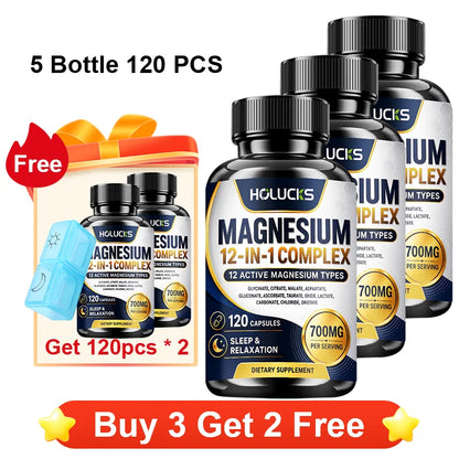 MagnaVital 7-in-1 Pure Magnesium Glycinate Complex – Muscle Recovery, Deep Sleep, Nerve Calming, Heart & Cognitive Memory Vitality