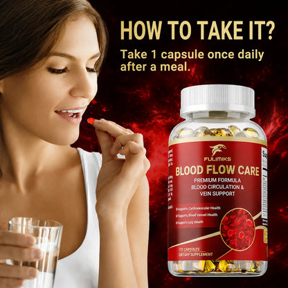 Blood Flow Care Supplement - Promotes Leg Vein, Heart, Blood Vessel and Cardiovascular Health, Supporting Blood Circulation