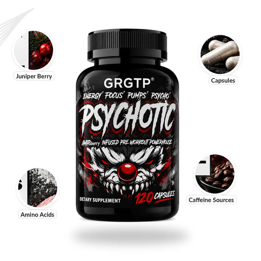 Psychotic High-Intensity Pre-Workout Matrix – Extreme Athletic Energy, Hyper-Focus, Muscle Power & Cognitive Mental Clarity